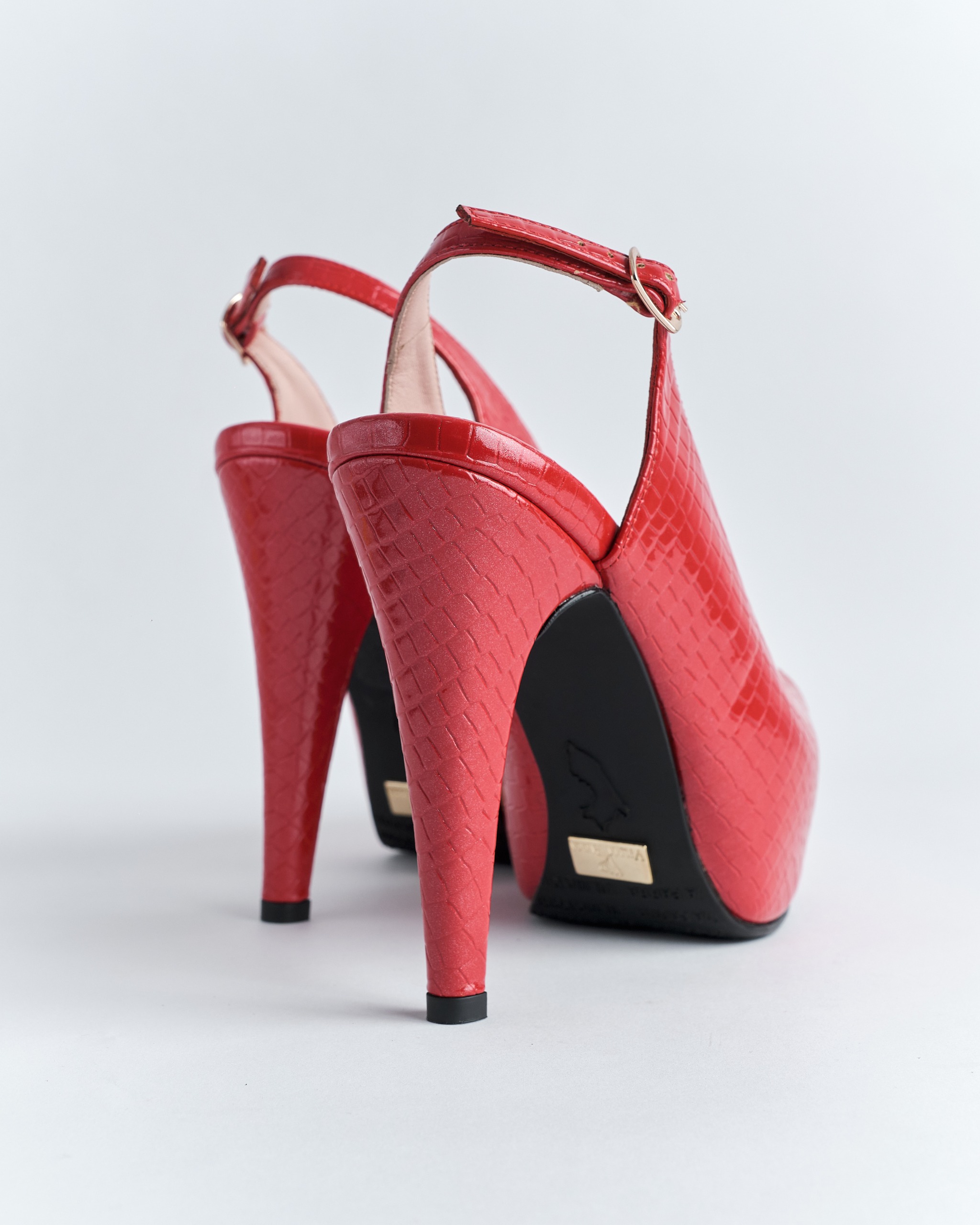 Sandalia Peep Toe Croco con Plataforma - Imagen 12