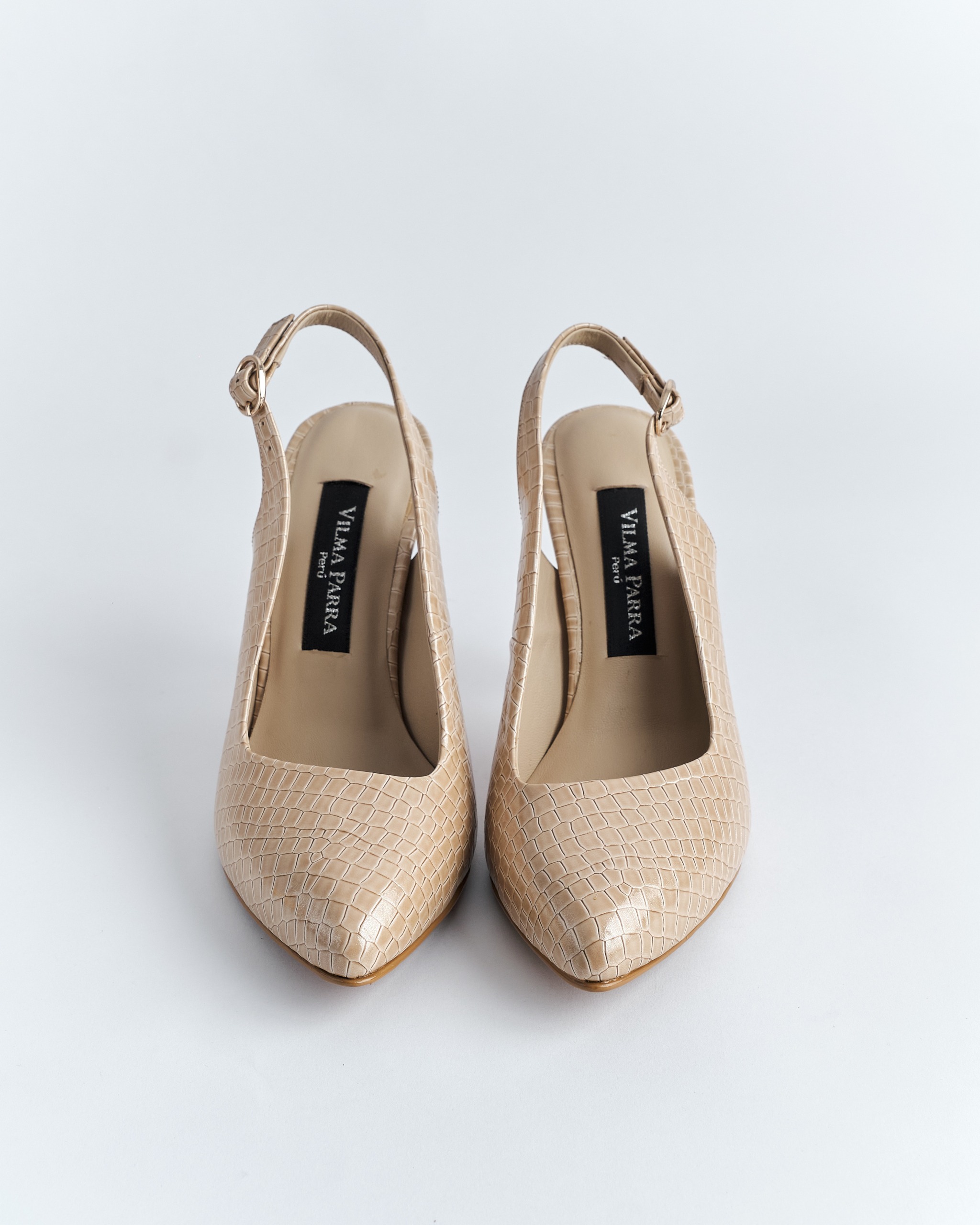 Zapato Slingback Croco de Tacón Alto - Imagen 6