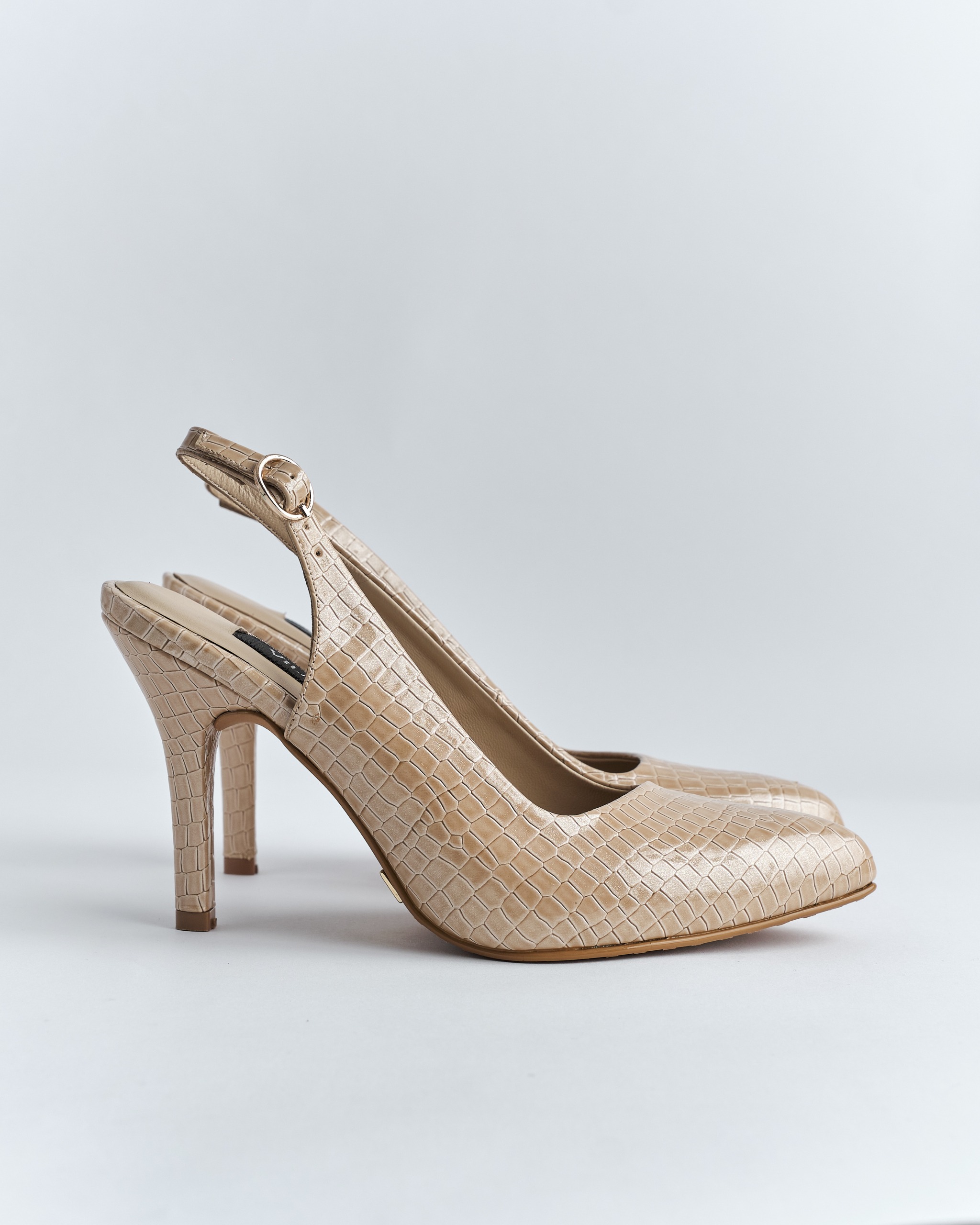 Zapato Slingback Croco de Tacón Alto - Imagen 7