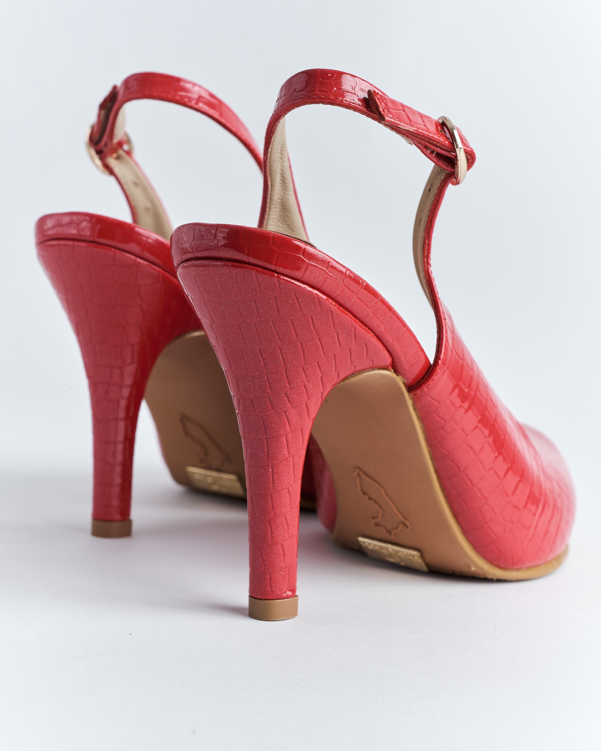 Zapato Slingback Croco de Tacón Alto - Imagen 3