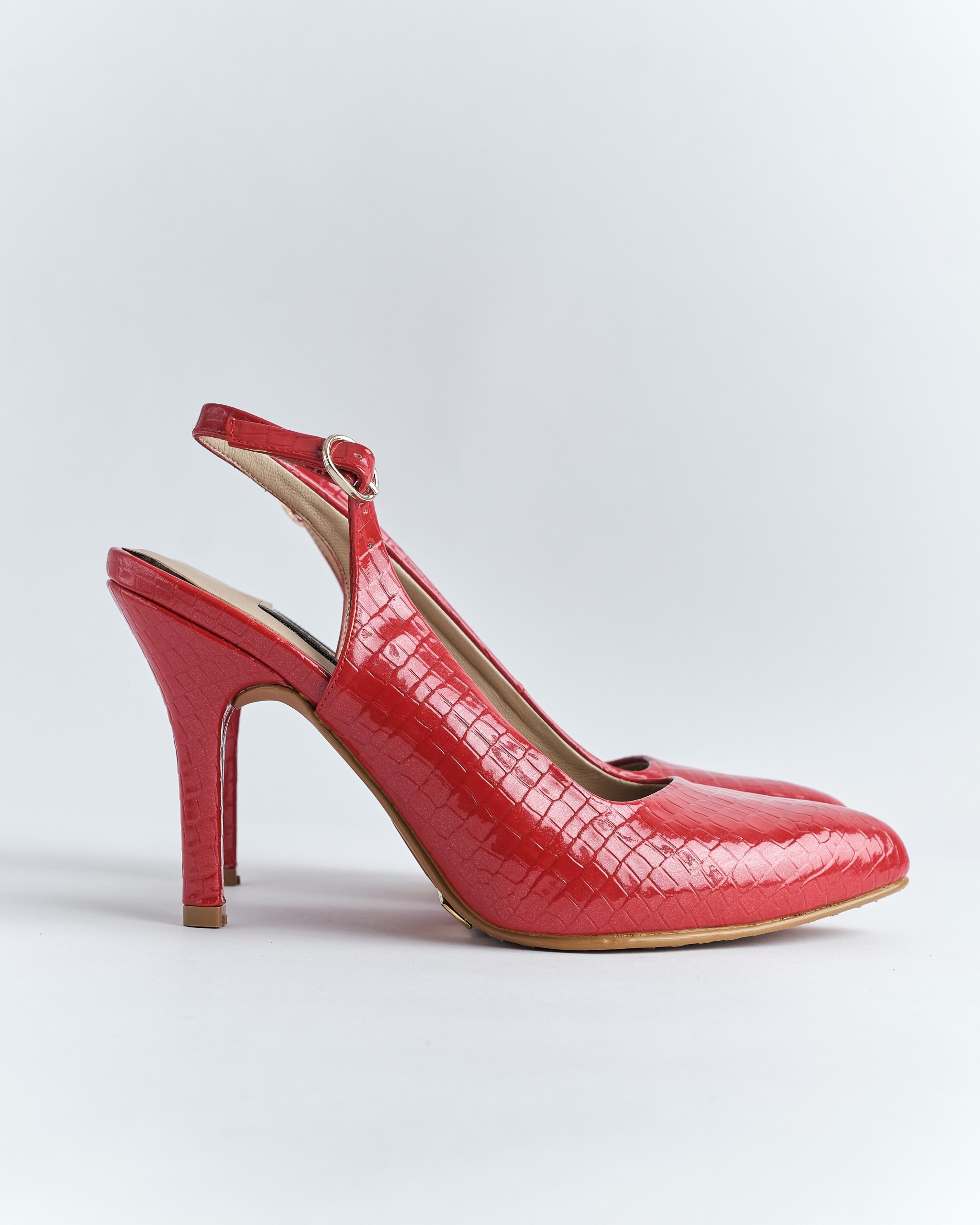 Zapato Slingback Croco de Tacón Alto - Imagen 4