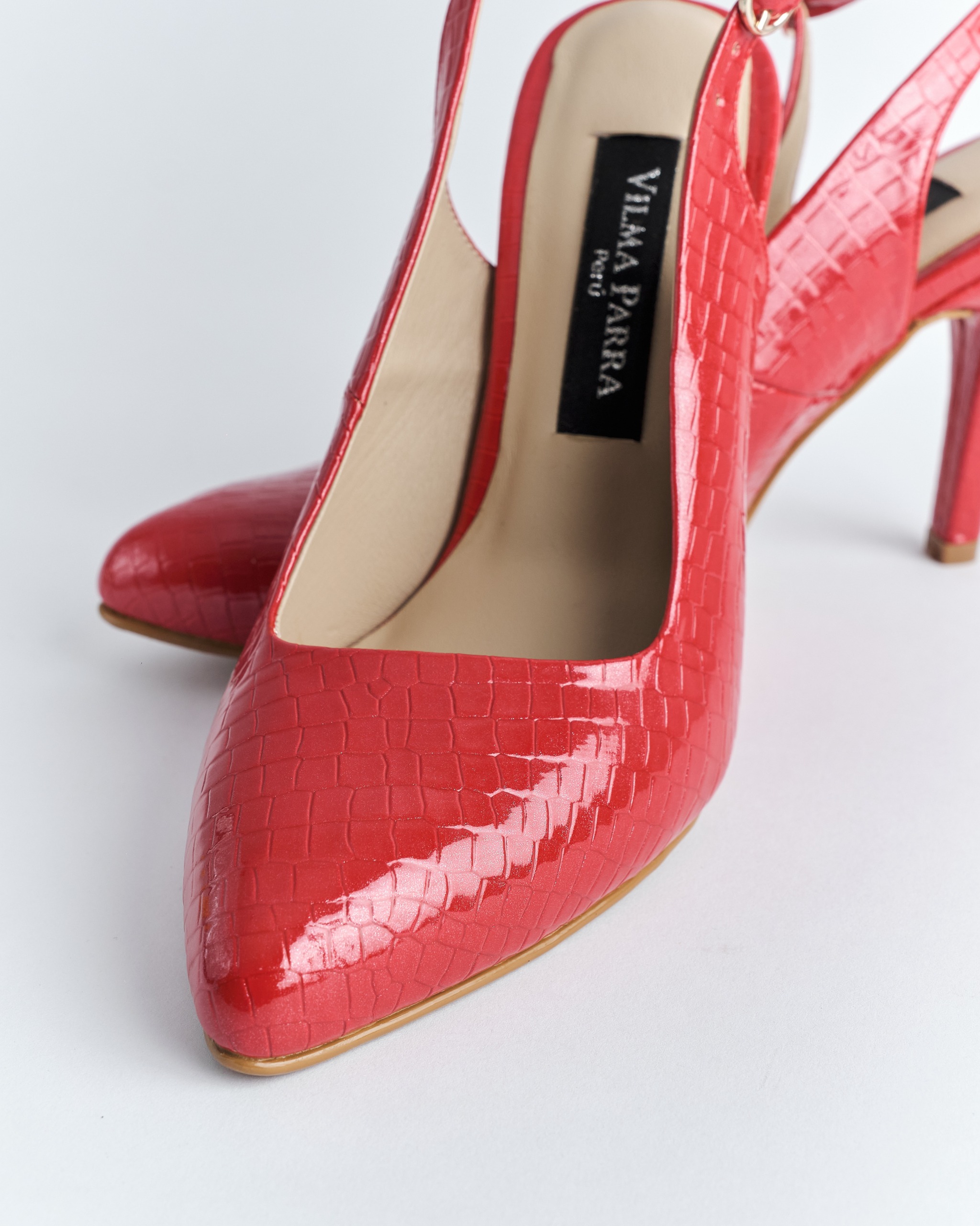 Zapato Slingback Croco de Tacón Alto - Imagen 2