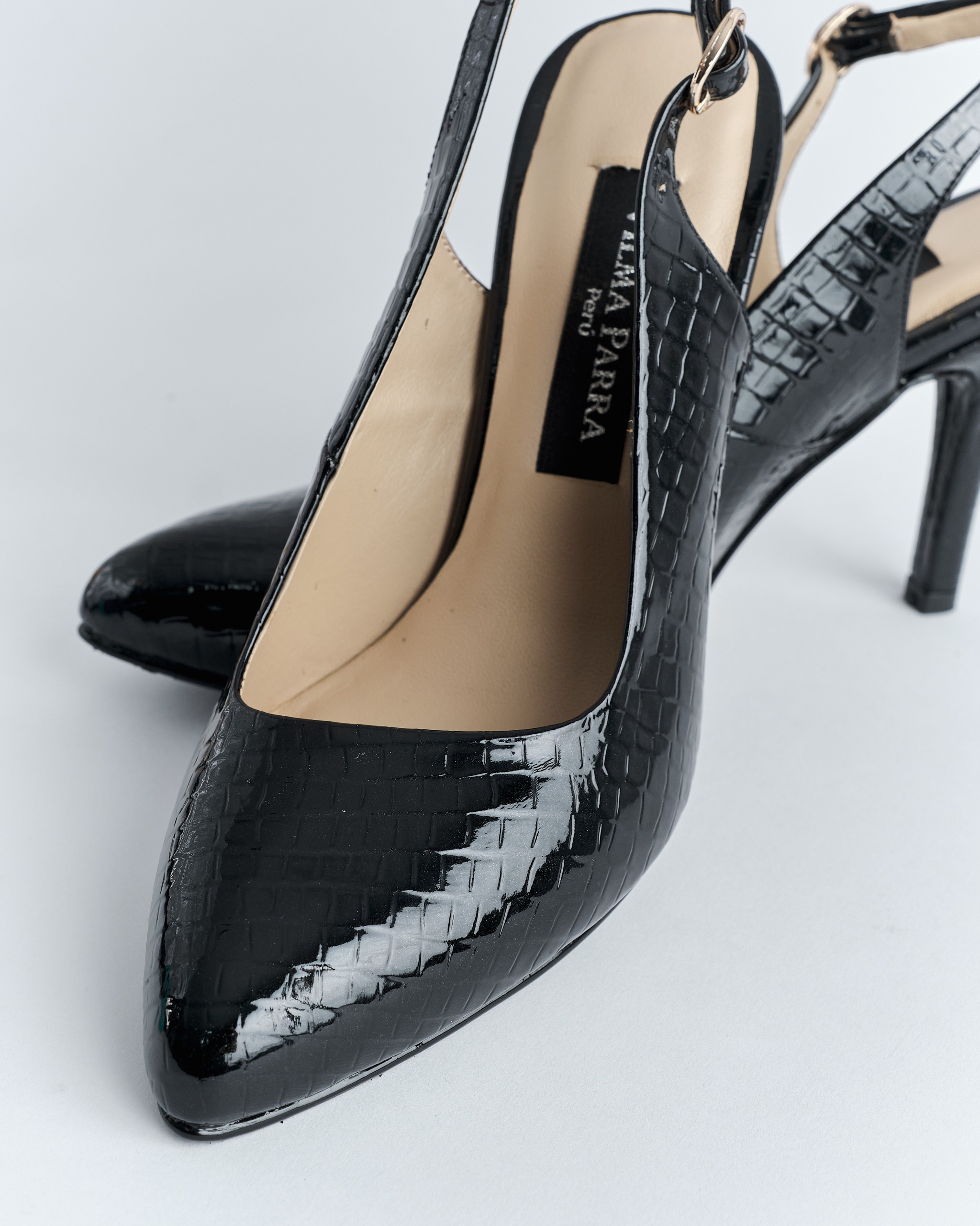 Zapato Slingback Croco de Tacón Alto - Imagen 12