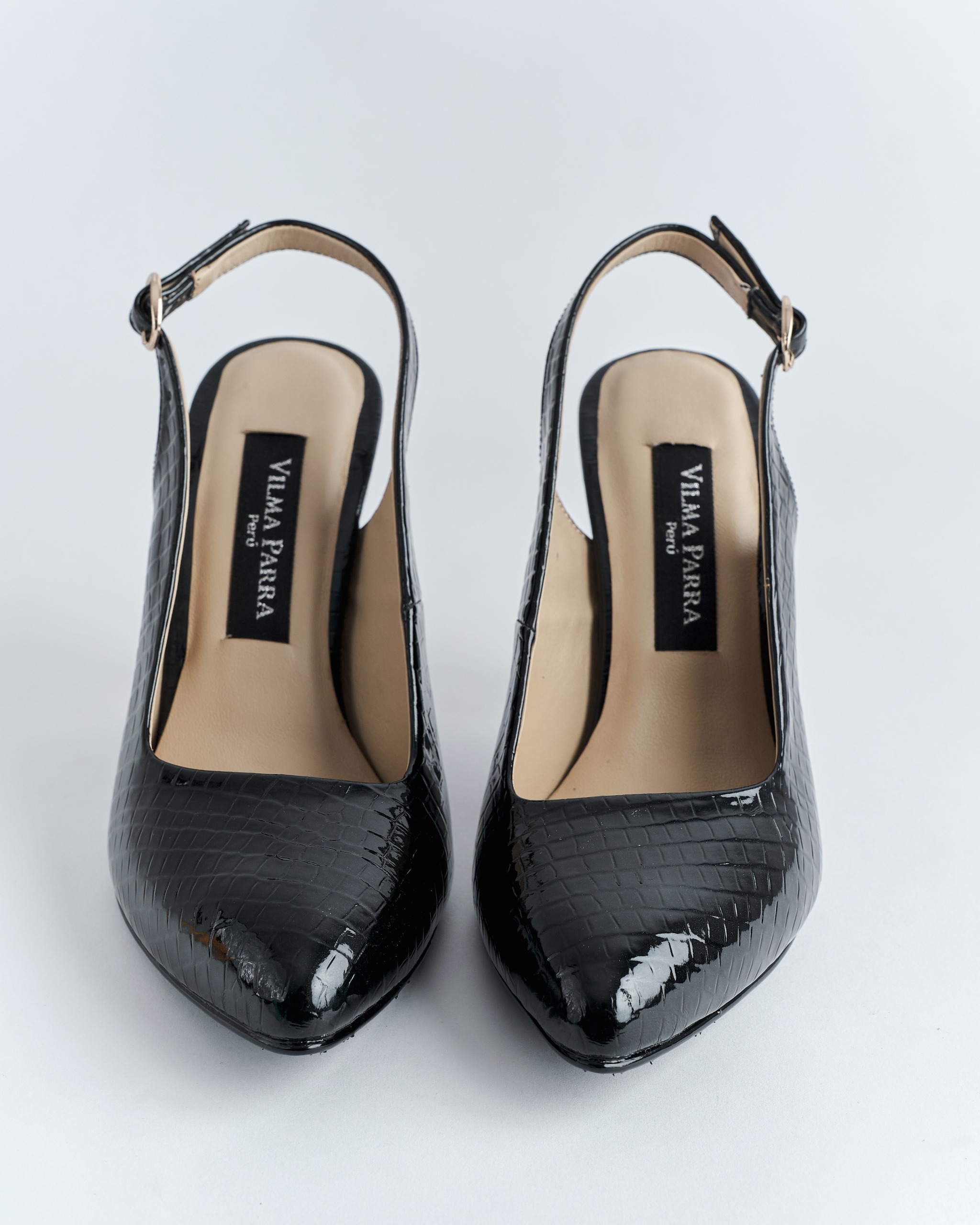 Zapato Slingback Croco de Tacón Alto - Imagen 9